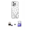 MARSİLYAN™- iPhone 14 Pro Max Kılıf Yörünge Işık Prime - Siyah Bilvis 5in1 5D Magic Hayalet Cam Ekran Koruyucu + Gümüş Bilvis Titan Kamera Lens