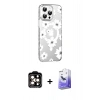 MARSİLYAN™- iPhone 14 Pro Max Kılıf Yörünge Işık Prime - Siyah Bilvis 5in1 5D Magic Hayalet Cam Ekran Koruyucu + PVD Metal Kamera Lens - TU
