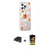 MARSİLYAN™- iPhone 14 Pro Max Kılıf Yörünge Işık Prime - Siyah Buffer Cam Ekran Koruyucu + Raze Metal Kamera Lens - GS