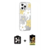 MARSİLYAN™- iPhone 14 Pro Max Kılıf Yörünge Işık Prime - Siyah Buffer Cam Ekran Koruyucu + PVD Metal Kamera Lens - TU