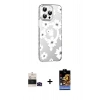 MARSİLYAN™- iPhone 14 Pro Max Kılıf Yörünge Işık Prime - Siyah Buffer Hayalet Cam Ekran Koruyucu + Siyah Bilvis Titan Kamera Lens