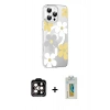 MARSİLYAN™- iPhone 14 Pro Max Kılıf Yörünge Işık Prime - Siyah Polymer Nano Ekran Koruyucu + PVD Metal Kamera Lens - TU