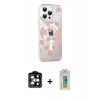 MARSİLYAN™- iPhone 14 Pro Max Kılıf Yörünge Işık Prime - Siyah Polymer Nano Ekran Koruyucu + PVD Metal Kamera Lens - TU