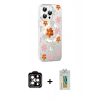 MARSİLYAN™- iPhone 14 Pro Max Kılıf Yörünge Işık Prime - Siyah Polymer Nano Ekran Koruyucu + PVD Metal Kamera Lens - TU