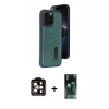 MARSİLYAN™- iPhone 14 Pro Max Kılıf Yörünge Işık Serisi - Şeffaf 360 Full Body Arka Koruyucu + PVD Metal Kamera Lens - TU