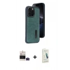 MARSİLYAN™- iPhone 14 Pro Max Kılıf Yörünge Işık Serisi - Şeffaf Pasifik Cam Ekran Koruyucu + Bilvis Titan Kamera Lens - DNMR