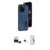 MARSİLYAN™- iPhone 14 Pro Max Kılıf Yörünge Işık Serisi - Şeffaf Pasifik Cam Ekran Koruyucu + Bilvis Titan Kamera Lens - SH