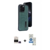 MARSİLYAN™- iPhone 14 Pro Max Kılıf Yörünge Işık Serisi - Şeffaf Royal Nano Ekran Koruyucu + Bilvis Titan Kamera Lens - GS