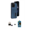 MARSİLYAN™- iPhone 14 Pro Max Kılıf Yörünge Işık Serisi - Siyah 18D Cam Ekran Koruyucu + Bilvis Titan Kamera Lens - GD