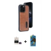 MARSİLYAN™- iPhone 14 Pro Max Kılıf Yörünge Işık Serisi - Siyah 18D Cam Ekran Koruyucu + Bilvis Titan Kamera Lens - GD