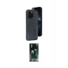 MARSİLYAN™- iPhone 14 Pro Max Kılıf Yörünge Işık Serisi - Siyah 360 Mat Full Body Arka Koruyucu