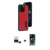 MARSİLYAN™- iPhone 14 Pro Max Kılıf Yörünge Işık Serisi - Siyah 360 Mat Full Body Arka Koruyucu + Bilvis Titan Kamera Lens - GD