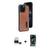 MARSİLYAN™- iPhone 14 Pro Max Kılıf Yörünge Işık Serisi - Siyah 360 Mat Full Body Arka Koruyucu + Bilvis Titan Kamera Lens - GS
