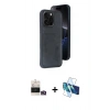 MARSİLYAN™- iPhone 14 Pro Max Kılıf Yörünge Işık Serisi - Siyah 3D Antistatik Cam Ekran Koruyucu + Bilvis Titan Kamera Lens - GD