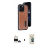 MARSİLYAN™- iPhone 14 Pro Max Kılıf Yörünge Işık Serisi - Siyah 6D Mat Seramik Hayalet Nano Ekran Koruyucu + Bilvis Titan Kamera Lens - GD