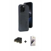 MARSİLYAN™- iPhone 14 Pro Max Kılıf Yörünge Işık Serisi - Siyah Bilvis 3D Mat Cam Ekran Koruyucu + Raze Metal Kamera Lens - GD