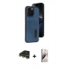 MARSİLYAN™- iPhone 14 Pro Max Kılıf Yörünge Işık Serisi - Siyah Bilvis 3D Mat Cam Ekran Koruyucu + Raze Metal Kamera Lens - GD