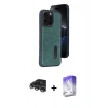 MARSİLYAN™- iPhone 14 Pro Max Kılıf Yörünge Işık Serisi - Siyah Bilvis 5in1 3D Magic Cam Ekran Koruyucu + Raze Metal Kamera Lens - GS