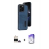 MARSİLYAN™- iPhone 14 Pro Max Kılıf Yörünge Işık Serisi - Siyah Bilvis 5in1 3D Magic Cam Ekran Koruyucu + Bilvis Titan Kamera Lens - GD