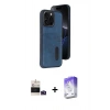 MARSİLYAN™- iPhone 14 Pro Max Kılıf Yörünge Işık Serisi - Siyah Bilvis 5in1 3D Magic Cam Ekran Koruyucu + Bilvis Titan Kamera Lens - DNMR