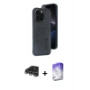 MARSİLYAN™- iPhone 14 Pro Max Kılıf Yörünge Işık Serisi - Siyah Bilvis 5in1 3D Magic Cam Ekran Koruyucu + Raze Metal Kamera Lens - GS