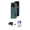 MARSİLYAN™- iPhone 14 Pro Max Kılıf Yörünge Işık Serisi - Siyah Bilvis 5in1 3D Magic Cam Ekran Koruyucu + Raze Metal Kamera Lens - GD