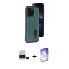 MARSİLYAN™- iPhone 14 Pro Max Kılıf Yörünge Işık Serisi - Siyah Bilvis 5in1 3D Magic Cam Ekran Koruyucu + Bilvis Titan Kamera Lens - SH