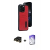 MARSİLYAN™- iPhone 14 Pro Max Kılıf Yörünge Işık Serisi - Siyah Bilvis 5in1 3D Magic Cam Ekran Koruyucu + Raze Metal Kamera Lens - GD
