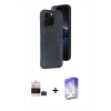 MARSİLYAN™- iPhone 14 Pro Max Kılıf Yörünge Işık Serisi - Siyah Bilvis 5in1 3D Magic Cam Ekran Koruyucu + Bilvis Titan Kamera Lens - SH