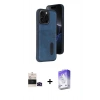 MARSİLYAN™- iPhone 14 Pro Max Kılıf Yörünge Işık Serisi - Siyah Bilvis 5in1 3D Magic Cam Ekran Koruyucu + Bilvis Titan Kamera Lens - SH