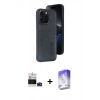 MARSİLYAN™- iPhone 14 Pro Max Kılıf Yörünge Işık Serisi - Siyah Bilvis 5in1 3D Magic Cam Ekran Koruyucu + Bilvis Titan Kamera Lens - DNMR