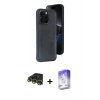 MARSİLYAN™- iPhone 14 Pro Max Kılıf Yörünge Işık Serisi - Siyah Bilvis 5in1 3D Magic Cam Ekran Koruyucu + Raze Metal Kamera Lens - GD