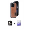 MARSİLYAN™- iPhone 14 Pro Max Kılıf Yörünge Işık Serisi - Siyah Bilvis 5in1 5D Magic Hayalet Cam Ekran Koruyucu + PVD Metal Kamera Lens - TU