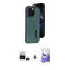 MARSİLYAN™- iPhone 14 Pro Max Kılıf Yörünge Işık Serisi - Siyah Bilvis 5in1 5D Magic Hayalet Cam Ekran Koruyucu + Bilvis Titan Kamera Lens - DNMR