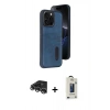 MARSİLYAN™- iPhone 14 Pro Max Kılıf Yörünge Işık Serisi - Siyah Bilvis Hayalet Cam Ekran Koruyucu + Raze Metal Kamera Lens - GS