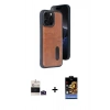MARSİLYAN™- iPhone 14 Pro Max Kılıf Yörünge Işık Serisi - Siyah Buffer Hayalet Cam Ekran Koruyucu + Bilvis Titan Kamera Lens - DNMR