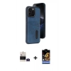 MARSİLYAN™- iPhone 14 Pro Max Kılıf Yörünge Işık Serisi - Siyah Buffer Hayalet Cam Ekran Koruyucu + Bilvis Titan Kamera Lens - DNMR
