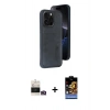 MARSİLYAN™- iPhone 14 Pro Max Kılıf Yörünge Işık Serisi - Siyah Buffer Hayalet Cam Ekran Koruyucu + Bilvis Titan Kamera Lens - GD