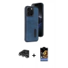 MARSİLYAN™- iPhone 14 Pro Max Kılıf Yörünge Işık Serisi - Siyah Buffer Hayalet Cam Ekran Koruyucu + Raze Metal Kamera Lens - GS
