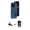 MARSİLYAN™- iPhone 14 Pro Max Kılıf Yörünge Işık Serisi - Siyah Buffer Hayalet Cam Ekran Koruyucu + Bilvis Titan Kamera Lens - SH
