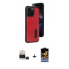 MARSİLYAN™- iPhone 14 Pro Max Kılıf Yörünge Işık Serisi - Siyah Buffer Hayalet Cam Ekran Koruyucu + Bilvis Titan Kamera Lens - SH