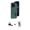 MARSİLYAN™- iPhone 14 Pro Max Kılıf Yörünge Işık Serisi - Siyah Joko 5D Cam + Gold Bilvis Titan Kamera Lens