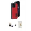 MARSİLYAN™- iPhone 14 Pro Max Kılıf Yörünge Işık Serisi - Siyah Mat Seramik Nano Ekran Koruyucu + Bilvis Titan Kamera Lens - GS