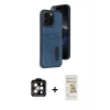 MARSİLYAN™- iPhone 14 Pro Max Kılıf Yörünge Işık Serisi - Siyah Mat Seramik Nano Ekran Koruyucu + PVD Metal Kamera Lens - TU