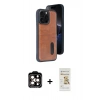 MARSİLYAN™- iPhone 14 Pro Max Kılıf Yörünge Işık Serisi - Siyah Mat Seramik Nano Ekran Koruyucu + PVD Metal Kamera Lens - TU