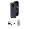 MARSİLYAN™- iPhone 14 Pro Max Kılıf Yörünge Işık Serisi - Siyah Polymer Nano Ekran Koruyucu + Bilvis Titan Kamera Lens - GS