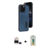 MARSİLYAN™- iPhone 14 Pro Max Kılıf Yörünge Işık Serisi - Siyah Polymer Nano Ekran Koruyucu + Bilvis Titan Kamera Lens - DNMR