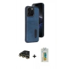 MARSİLYAN™- iPhone 14 Pro Max Kılıf Yörünge Işık Serisi - Siyah Polymer Nano Ekran Koruyucu + Raze Metal Kamera Lens - GD