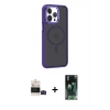 MARSİLYAN™- iPhone 14 Pro Max Kılıf Yörünge Klasik - Şeffaf 360 Full Body Arka Koruyucu + Bilvis Titan Kamera Lens - SH