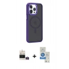 MARSİLYAN™- iPhone 14 Pro Max Kılıf Yörünge Klasik - Şeffaf Royal Nano Ekran Koruyucu + Bilvis Titan Kamera Lens - GD